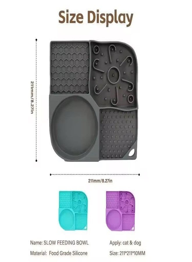 ROMILAS Pet Food Bowl - Food Grade Flexible Licking Mat with 4 Slots Design, Suction Cups for Stability, Reusable and Odor-Free Slow Feeder for Dogs and Cats, Pet Supplies - Image 5